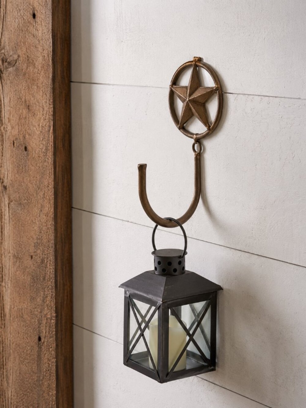 Cast Iron Star Wall Hook Bronze Tone Good pre-owned condition